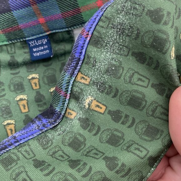 William Murray Mens Size XXL Green Golf Polo Beer Mug Print Performance Stretch - Picture 9 of 16